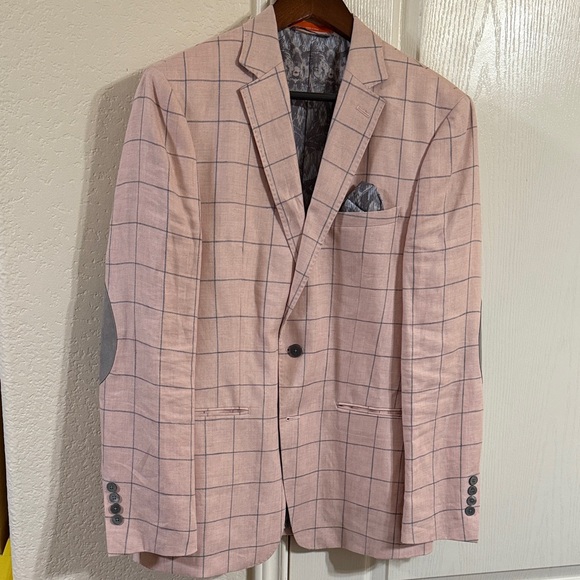 TALLIA Other - TALLIA Pink Plaid Blazer with Gray Accents Men’s Size 38R